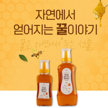 [농부가바로팜] [콩여울] 직접채밀 순수 천연벌꿀 야생화꿀 300g/600g