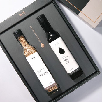 [농부가바로팜] [콩여울] 정담고을5호 재래식간장260ml+볶은참깨120g