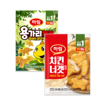 [하림] 용가리치킨 1kg 1개 + 치킨너겟2 1kg 1개