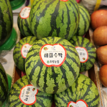 [장위시장] 달달하고  부드러운 애플수박 2개 3.4kg