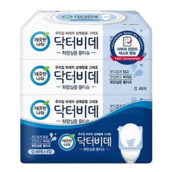 [깨끗한나라] 닥터비데물티슈 캡형 46매x4입
