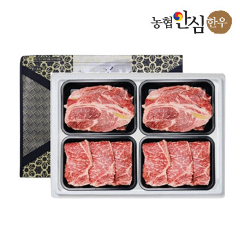 (농할) [농협안심한우] 1등급 한우 구이세트 1호 1.2kg(등심300,등심300g,채끝300g,채끝300g)