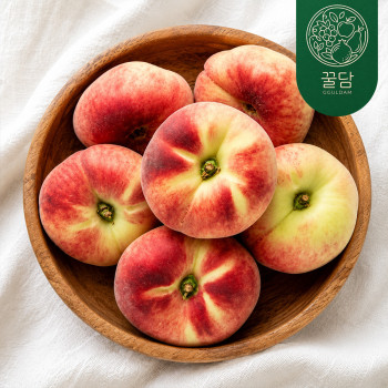 [꿀담] 말랑 쫀득 달콤! GAP인증 거반도 납작 복숭아 1kg/2kg
