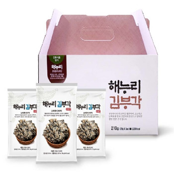[딱! 7일 특가] [남원김부각]  해누리 전통 찹쌀 김부각 3봉 선물 세트 / 바삭, 고소함