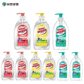 5초 빠른 헹굼ㅣ해피홈 이지워시 주방세제 720ml 3개 자몽소다/레몬소다/바질소다