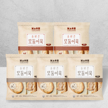 [(주)부산어묵] 고급 모듬 어묵 5종 세트 / 모듬어묵[순한]3봉+모듬어묵[매운]2봉