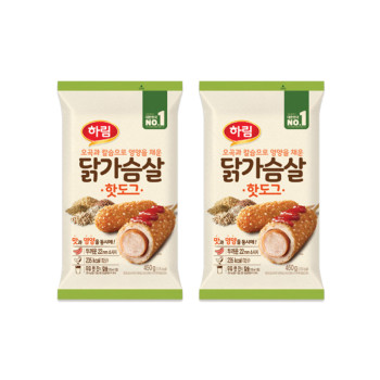 [하림] 닭가슴살 핫도그 450g 2개 세트
