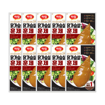 [하림] 닭가슴살 훈제 100g 10개 세트