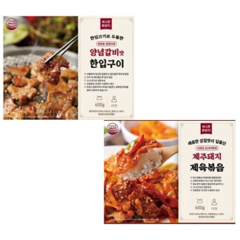 [쌍문동 점철이네] 양념갈비맛 한입구이(600g)+[서귀포 순녀어멍네] 제주돼지 제육볶음(600g)