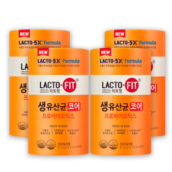 [종근당건강] 락토핏 생유산균 업그레이드 코어 2g 60포 X 4개 유해균억제 배변활동원활 면역기능