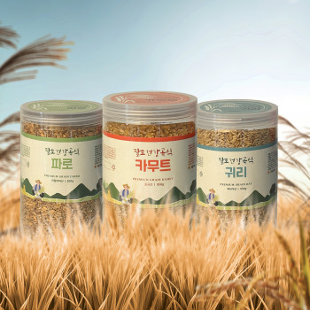 [구로시장] 프리미엄 고대 곡물 3종세트 귀리 파로 카무트 잡곡선물세트 (총 2.6KG)