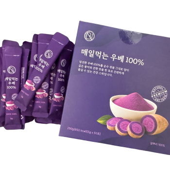 [구로시장] 매일먹는 우베 100% 우베분말 스틱 5g×50포｜홈카페 우베라떼