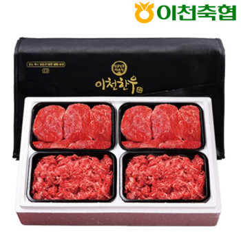 (농할) [이천축협 임금님표] 1+등급이상 무항생제 한우 실속3호 1.2kg(국거리300g+국거리300g+불고기300g+불고기300g)