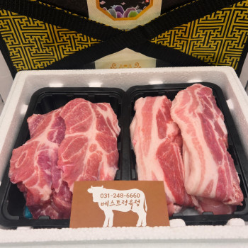 (농할) [베스트정육점]국내산 한돈 1등급 삼겹살500g+목살500g수육세트