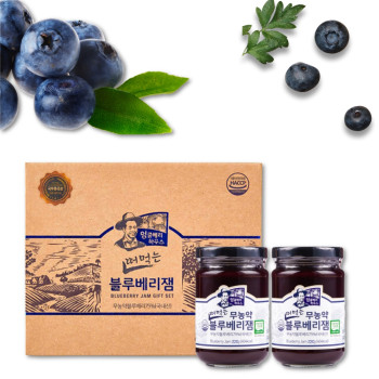 [모닝팜] 무농약 블루베리75% 떠먹는 블루베리잼 220gx2개입(선물세트)