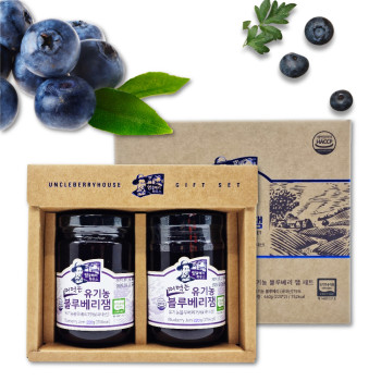 [모닝팜] 유기농 블루베리75% 떠먹는 블루베리잼 220gx2개입(선물세트)