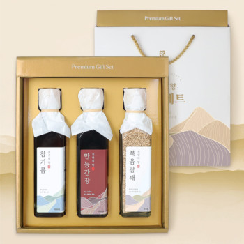 [26추석][천연의향]만능간장/참기름/볶음참깨 혼합선물세트 3종 택1