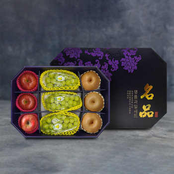 [노블] 팔각 샤인 3종세트 실속 1호 (4.6kg/샤인머스켓3+사과3+배3)