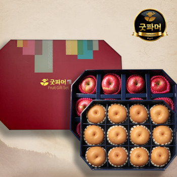 [굿파머] 8각 1+1 프리미엄 선물세트 (12kg/사과12과+배12과)