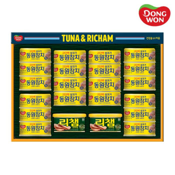 [26년추석][동원선물세트] 튜나리챔 O58호 (라이트스탠다드135g 8캔 + 라이트스탠다드 85g 12캔 + 리챔 오리지널 200g 2캔)