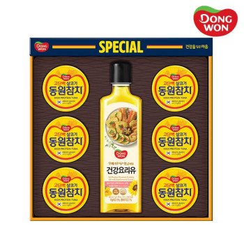 [26년추석][동원선물세트] 스페셜 O-77호 (라이트스탠다드 참치 85g 6캔 + 건강요리유 480ml 1병)