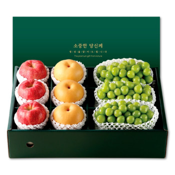 [위프레시] 명품14호 사과3과+배3과+샤인3수 4.5kg