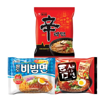 인기 봉지라면! 신라면 5+비빔면 5+빨계떡 5 15개