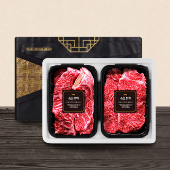 (농할) [우리] 한우 1+,1등급 로스구이 특선 2호(채끝+등심)총 1.0kg