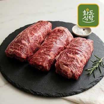 [화도식탁] 1등급 한우 등심+채끝+새우살 500g-1050g