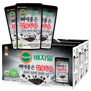 베지밀 뼈에 좋은 칼슘두유 검은콩 검은깨 검은쌀 190ml x 20파우치 x 3박스