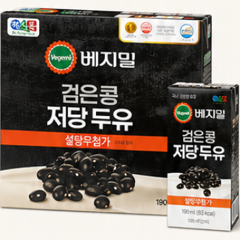 [계양산][다모아] 정식품 베지밀 두유 24팩 (검은콩저당/아몬드&호두/검은콩 아몬드&호두 3종 중 택 1)