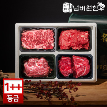 [넘버원한우]1++(9)등급 채끝 300g+불고기 400g+국거리 300g+장조림400g 선물세트