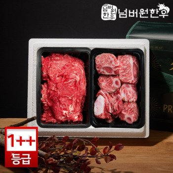 [넘버원한우] 1++(9)등급 찜갈비 600g + 불고기 400g 선물세트
