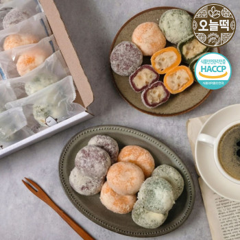 [오늘떡] 견과류 듬뿍 삼색두텁떡 1.5kg/3kg (아이스박스+아이스팩 포장)