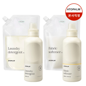[아토팜] 유아 세제(용기+리필)+유연제(용기+리필)-프리지아코튼NEW