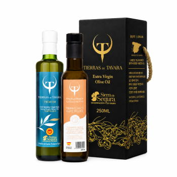 [TIERRAS DE TAVARA] 프리미엄+화이트트러플향 엑스트라버진 올리브오일 2종세트(250ml X 2병)(케이스포함)