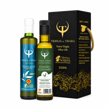 [TIERRAS DE TAVARA] 프리미엄+로즈마리향 엑스트라버진 올리브오일 2종세트 (250ml X 2병)(케이스포함)