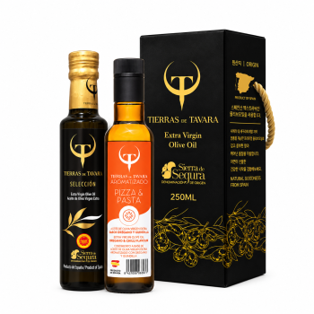 [TIERRAS DE TAVARA] 셀렉션+피자앤파스타향 엑스트라버진 올리브오일 2종세트 (250ml X 2병)(케이스포함)