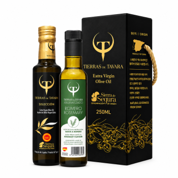[TIERRAS DE TAVARA] 셀렉션+로즈마리향 엑스트라버진 올리브오일 2종세트 (250ml X 2병)(케이스포함)