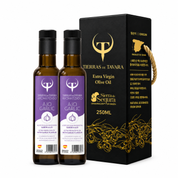 [TIERRAS DE TAVARA] 갈릭향 엑스트라버진 올리브오일 2종세트 (250ml X 2병)(케이스포함)