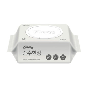 [크리넥스] 순수한장 물티슈 캡형 100매x10팩