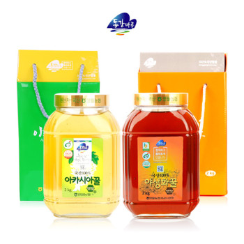 [영월농협] 동강마루 아카시아꿀2kg+야생화꿀2kg/기프트박스