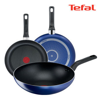 [테팔] 팬&냄비 PTFE 미드나잇 블루 3종세트 (프라이팬 20cm+24cm+볶음팬 28cm)