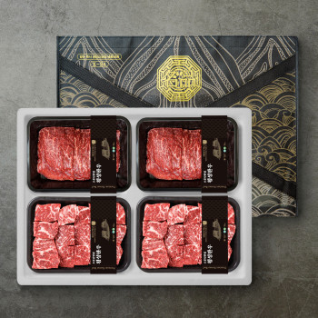 [더기다림 횡성한우] 1+ 횡성한우 스페셜  정육 선물세트 3호 1.6kg [불고기 400g +불고기 400g + 국거리 400g +국거리 400g]