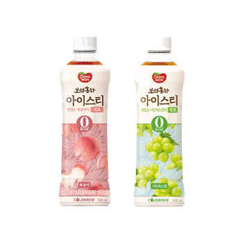 [동원] 보성홍차 아이스티 제로 복숭아 500ml x 12개 + 샤인머스켓 x 12개