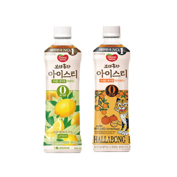 [동원] 보성홍차 아이스티 제로 레몬 500mL 12개 + 한라봉 500mL 12개