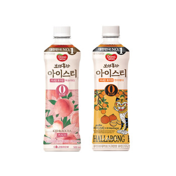 [동원] 보성홍차 아이스티 제로 복숭아 500mL 12개 + 한라봉 500mL 12개