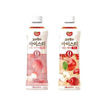 [동원] 보성홍차 아이스티 제로 복숭아 500ml x 12개 + 애플 x 12개