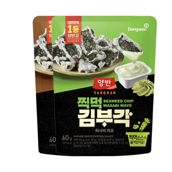 [동원] 양반 찍먹 김부각 바비큐소스 60g x 2개 + 와사비마요 60g x 2개