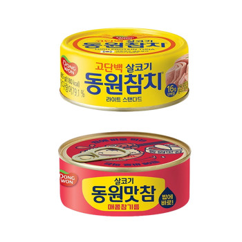 [동원] 라이트스탠다드 참치 85g x 8캔 + 동원맛참 매콤참기름 참치 90g x 4캔 [2607]